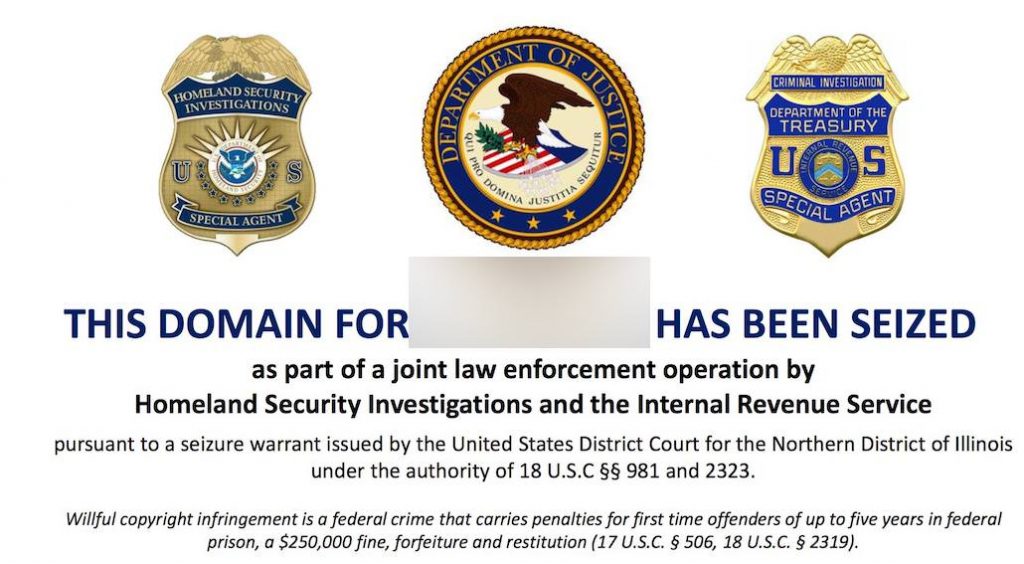 Website Seized by US Law Enforcement