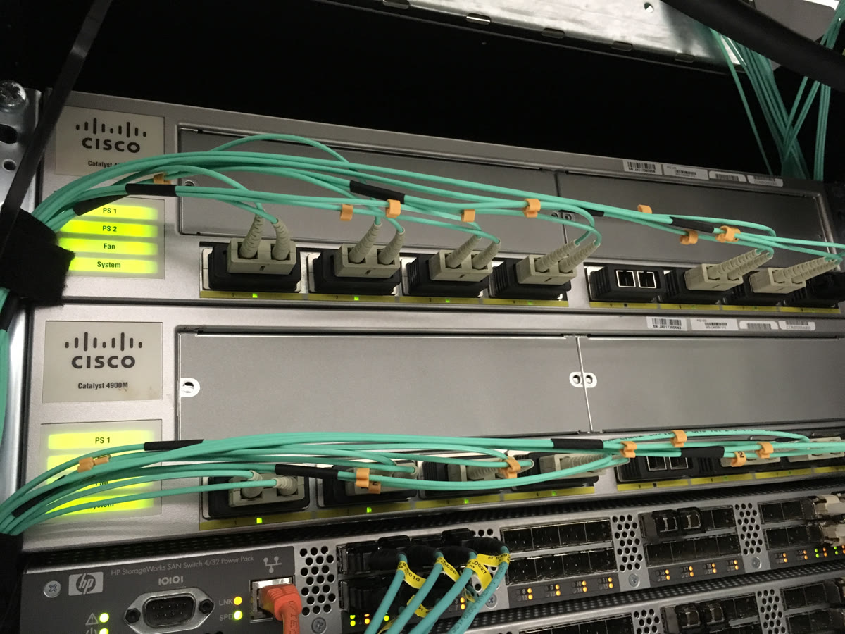 2012-era SAN: Cisco Catalyst and HP StorageWorks Fibre Channel