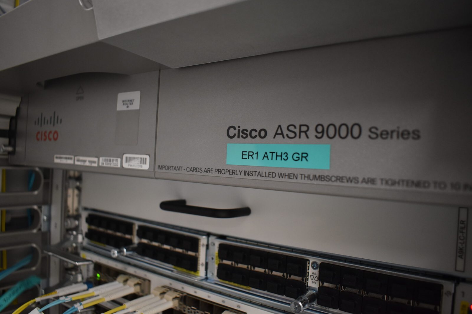 Cisco ASR 9000 edge router, the first of a pair, Athens, 2026